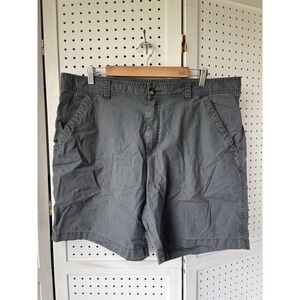 Columbia Men's 40 Gray Chino Khaki Shorts Linen Cotton Blend